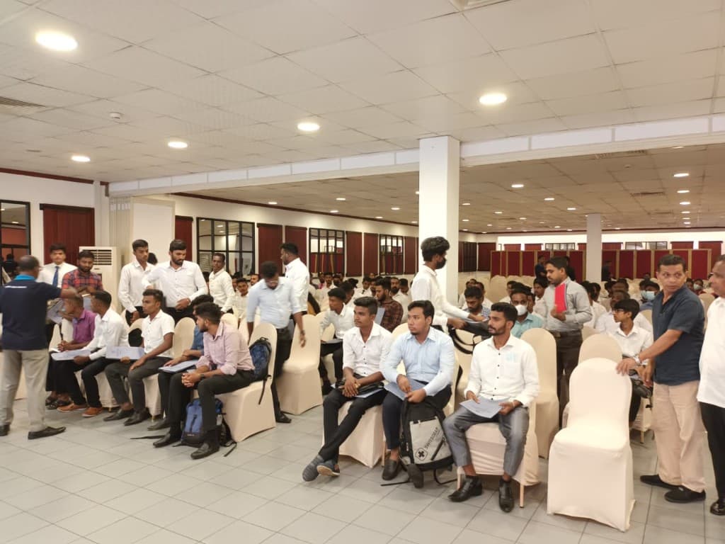 Candidates attending a Turkey placement session in Colombo