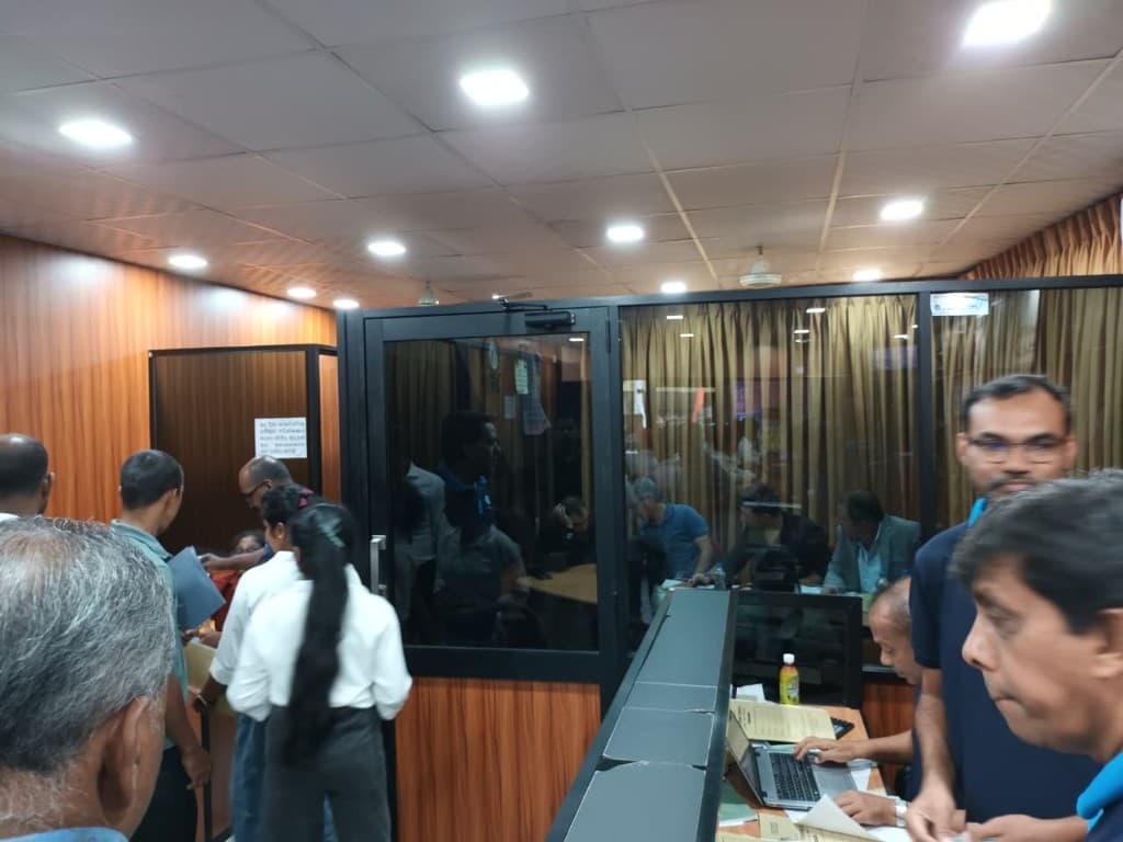 Busy service area at New Asian Travels headquarters